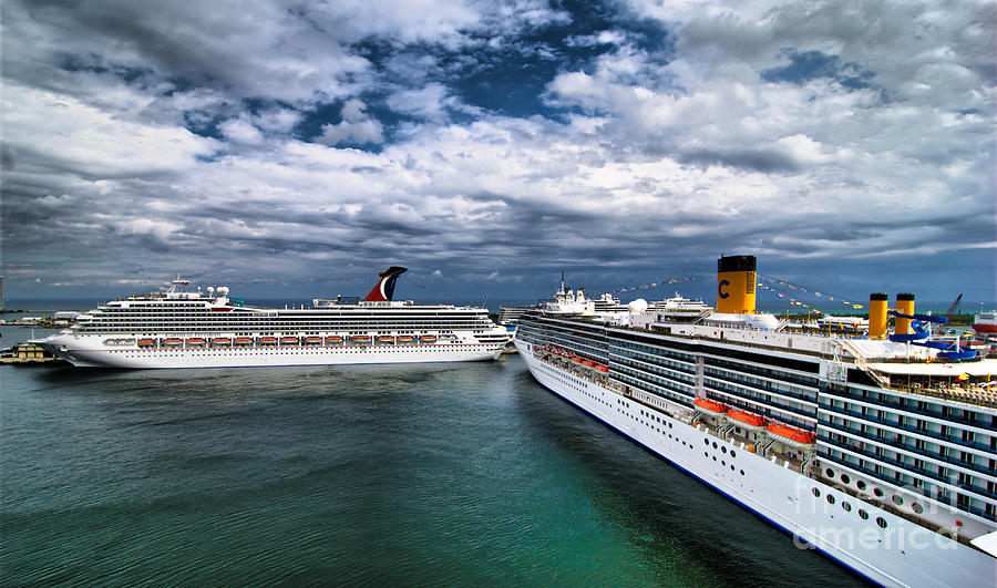 Pier Photograph - Cruise Ships Port Everglades Florida by Amy Cicconi