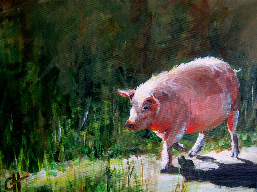 Pig Painting - Cruisin by Cari Humphry