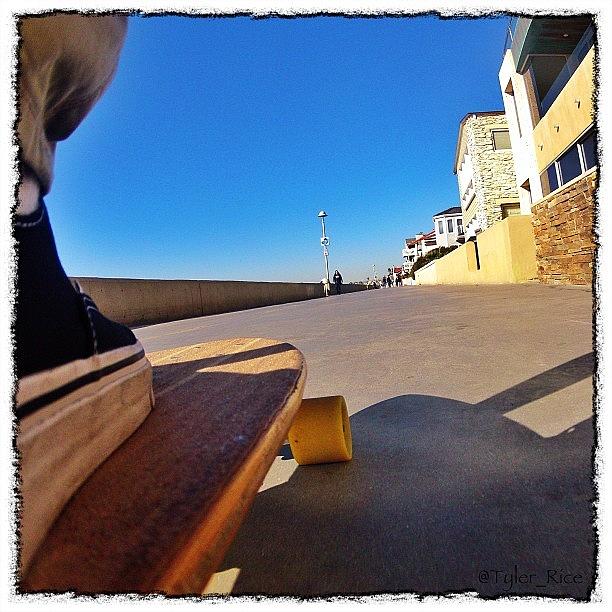 Longboard Photograph - Cruisin The Strand- Taken With Gopro by Tyler Rice