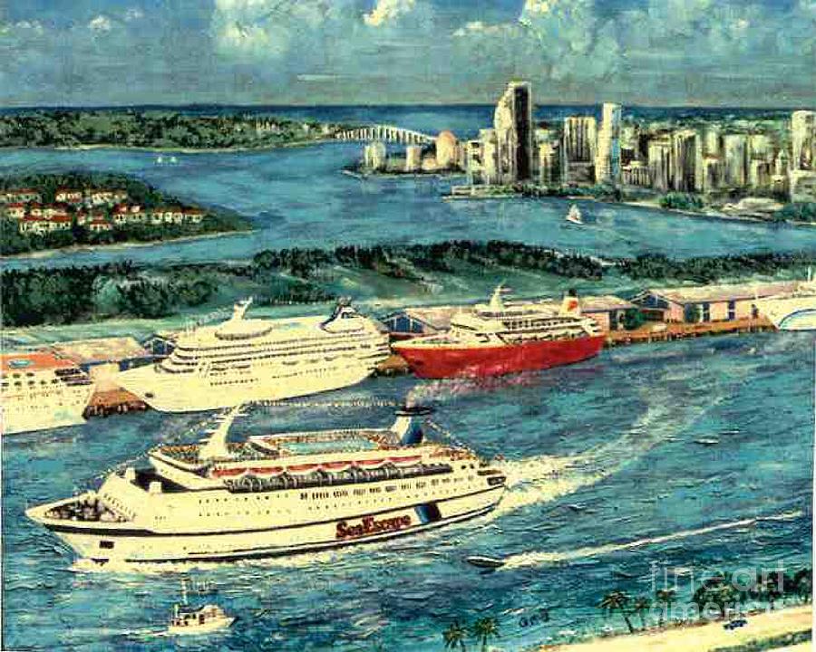 Cruising Miami Painting by George I Perez