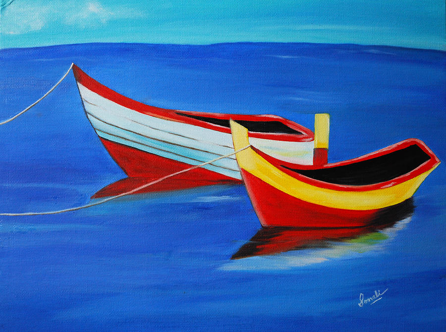 Boat Painting - Cruising on a bright sunny day by Sonali Kukreja