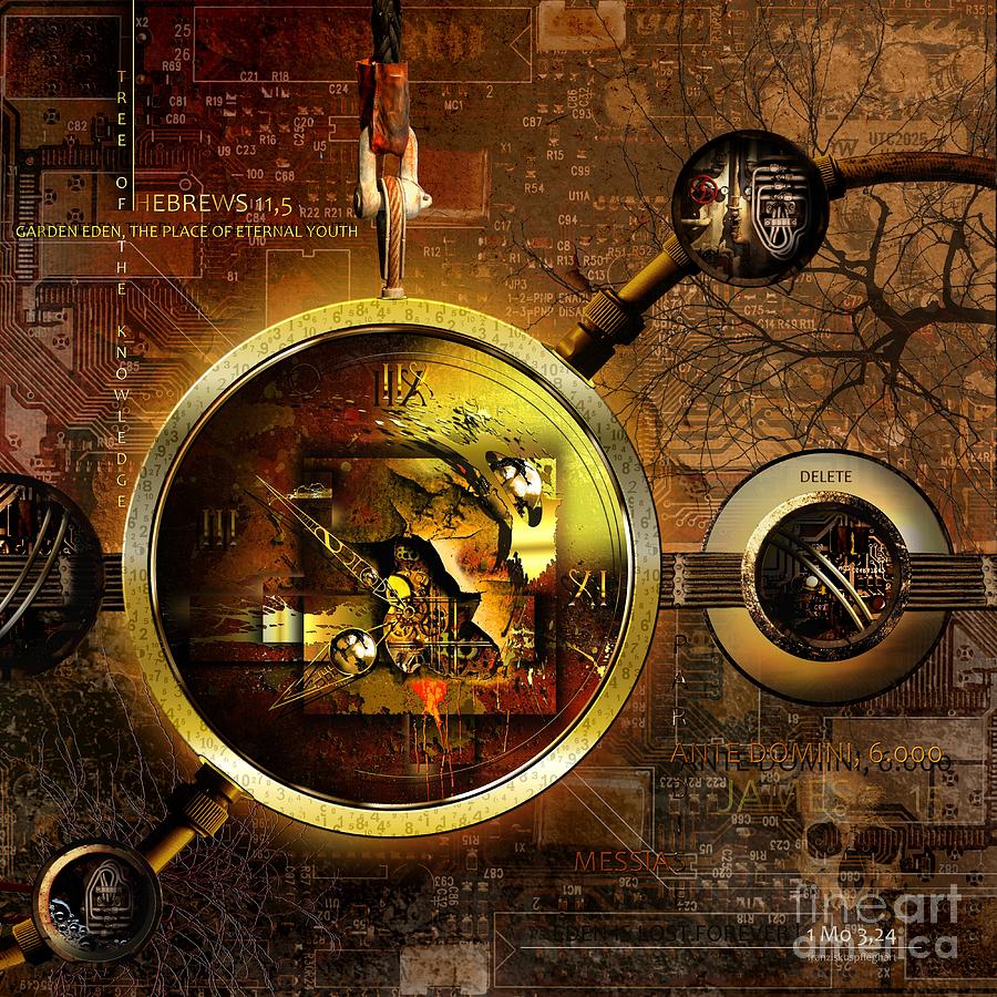 Clock Digital Art - Crumbling Authority Of The Truth by Franziskus Pfleghart