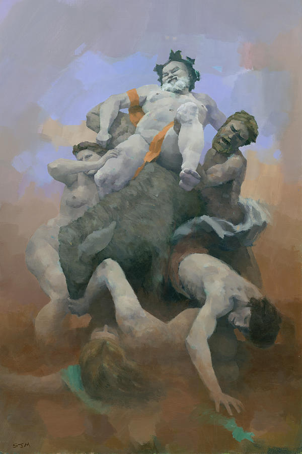 Nude Painting - Crumbling Pyramid by Steve Mitchell