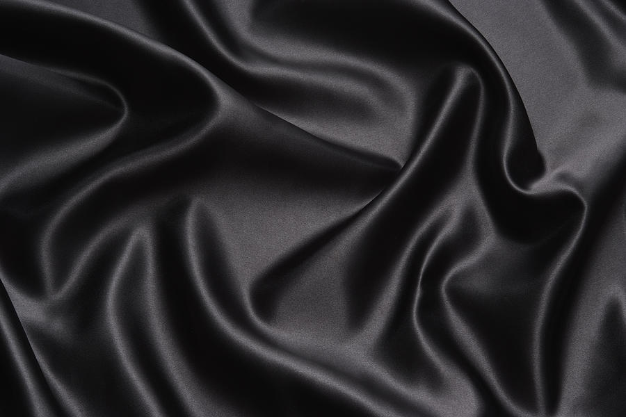 Crumpled black satin texture background Photograph by Kyoshino