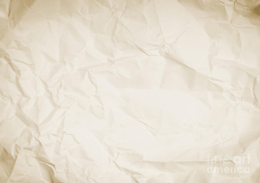Crumpled Sepia Paper Background Photograph by THP Creative