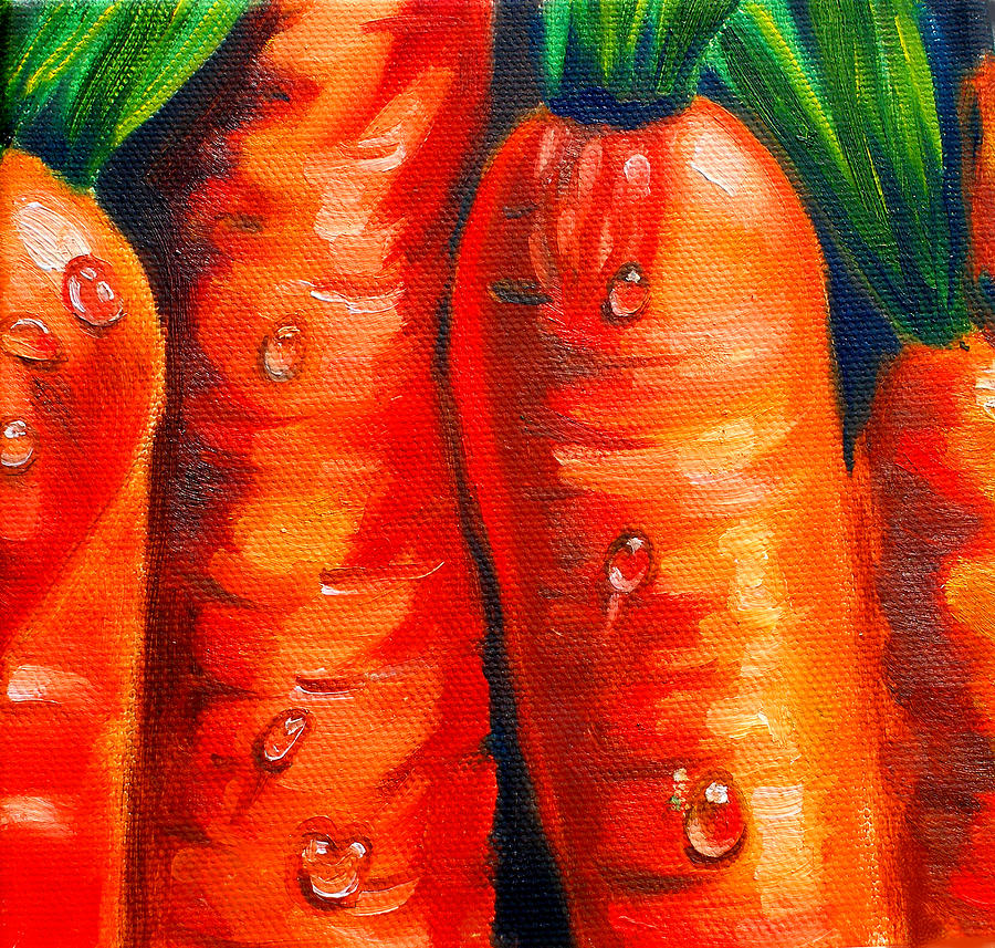 Still Life Painting - Crunchy Carrots by Susi Franco