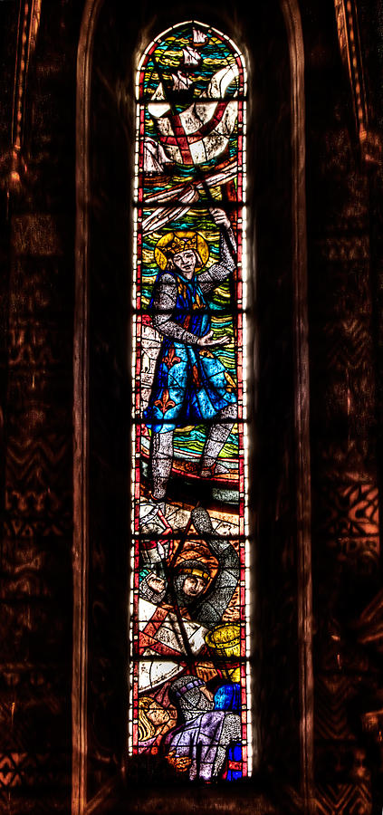 Crusaders on a Stained Glass Window Photograph by Weston Westmoreland