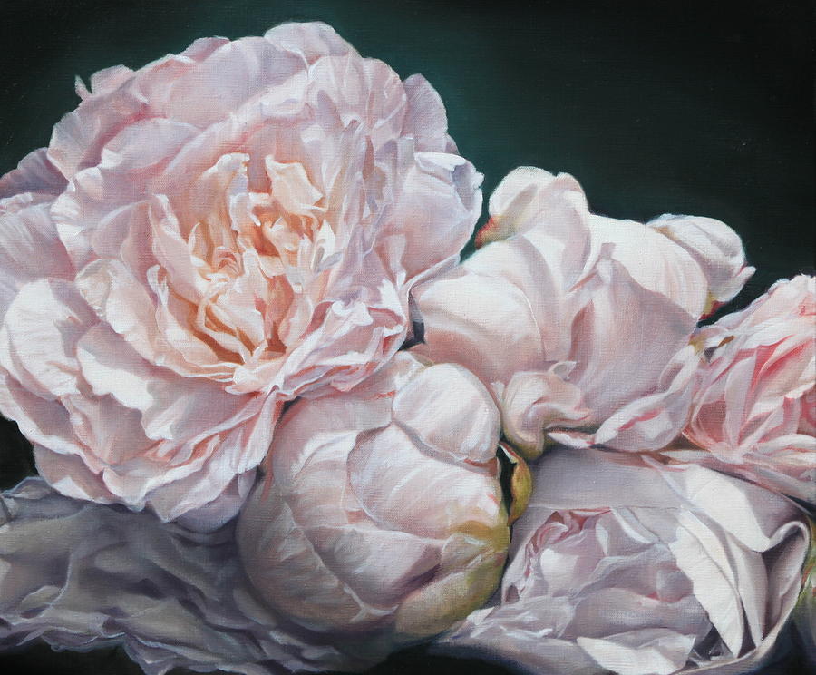 Flower Painting - Crushed 46 x 55cm by Thomas Darnell