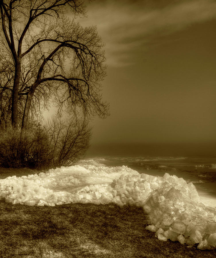 Crushed Ice Sepia Photograph by Thomas Young