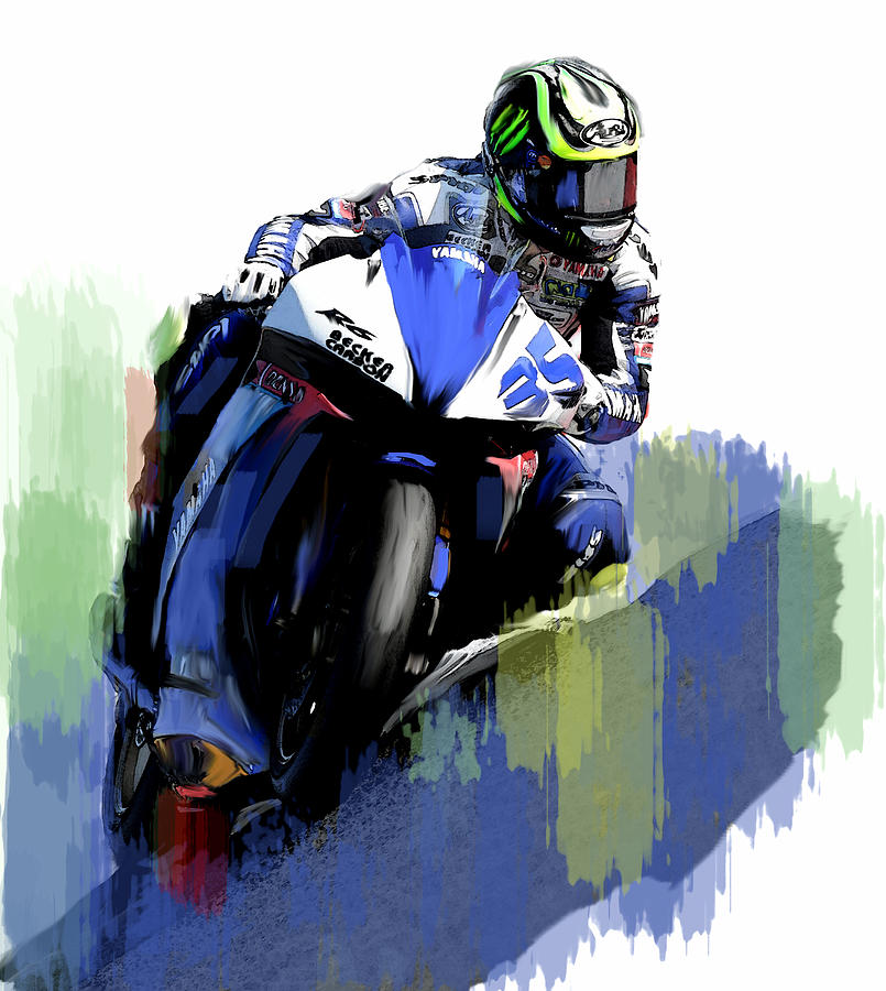 Moto Gp Painting - Crutch Cal Crutchlow by Iconic Images Art Gallery David Pucciarelli