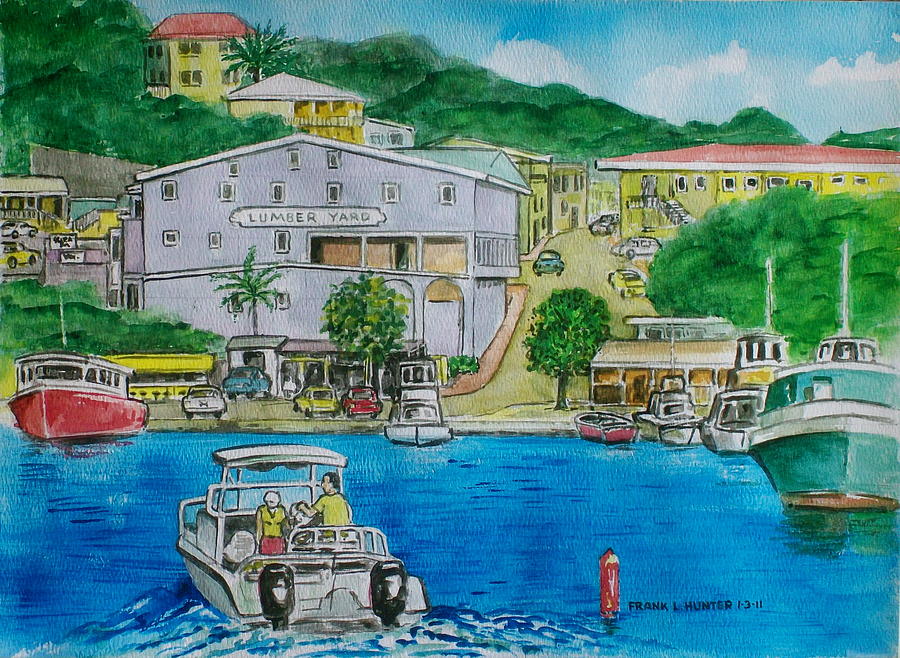 Cruz Bay St. Johns Virgin Islands Painting by Frank Hunter