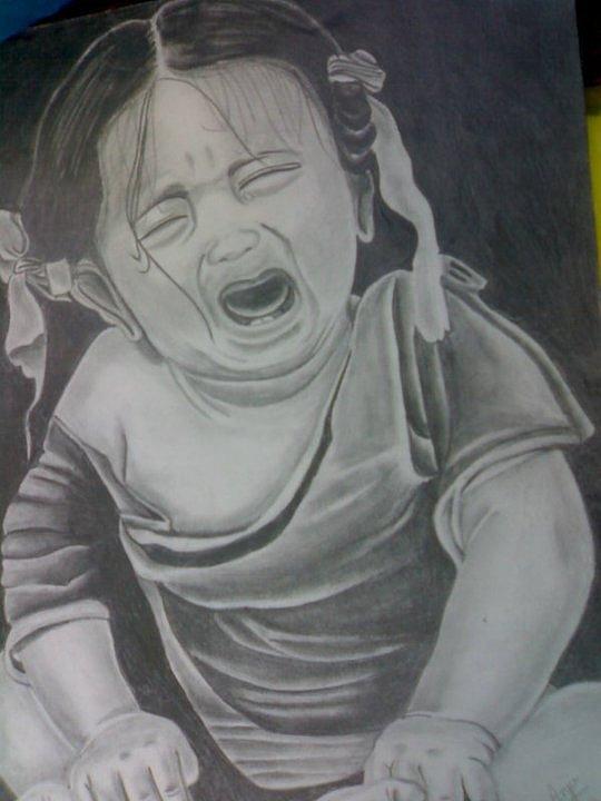 Baby sleeping on mother's hand nice wallpaper Drawing by Biplab Ghosh |  Saatchi Art