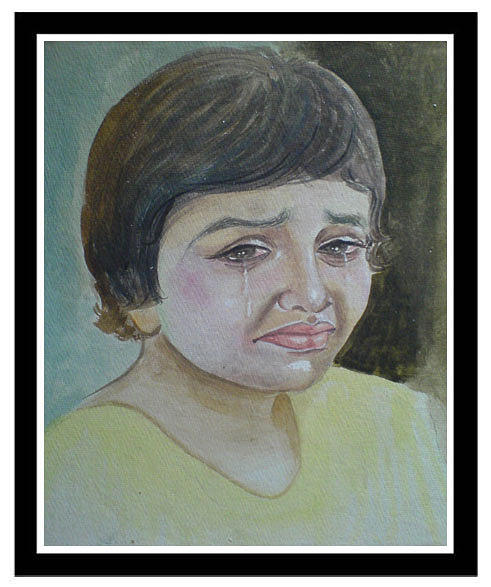 Child Mixed Media - Crying Child by Muthukumaran Suresh