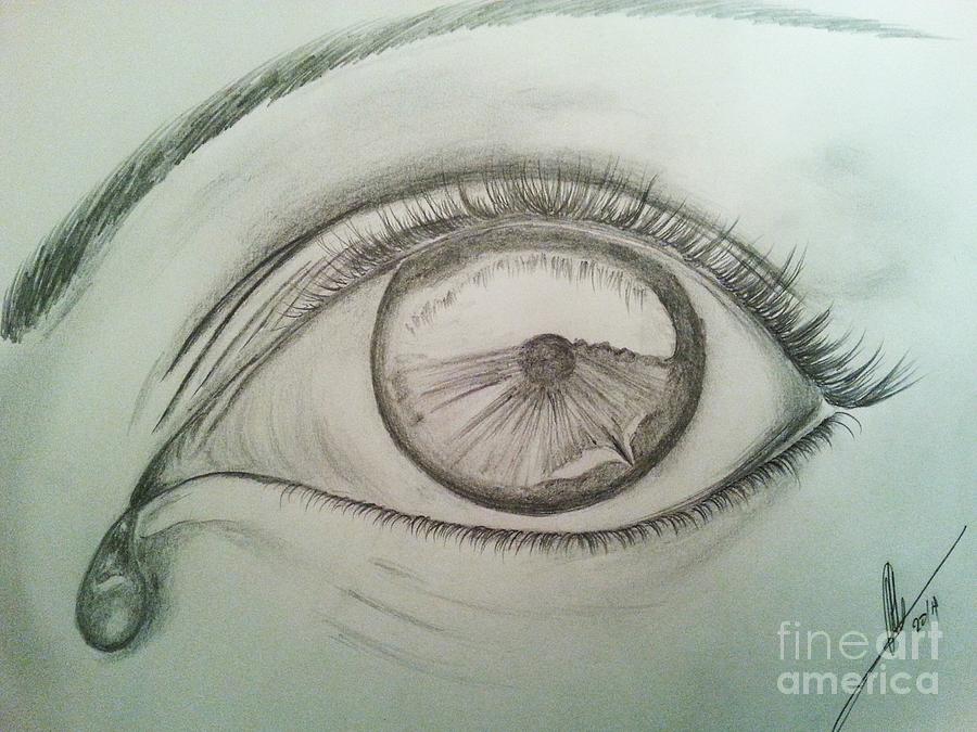 Crying Eye Drawing By Collin A Clarke Fine Art America