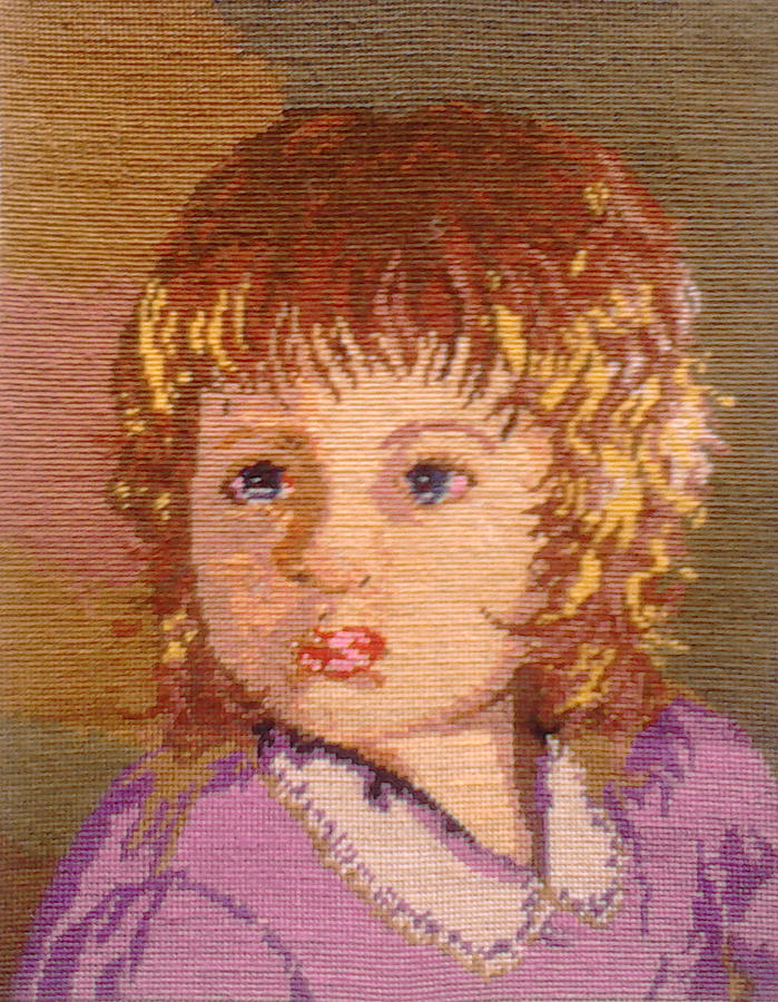 Goblen Tapestry - Textile - Crying girl Goblen by Lucia Ginju