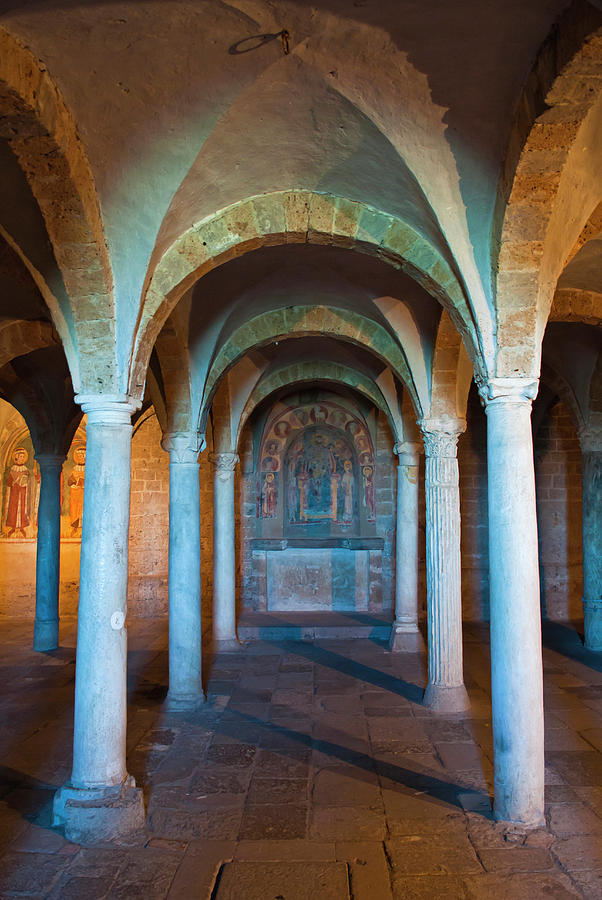 Architecture Photograph - Crypt Of San Pietro Church, Tuscania by Nico Tondini
