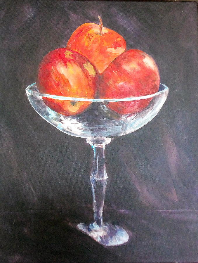 Apple Painting - Crystal Apples by Maureen Pisano