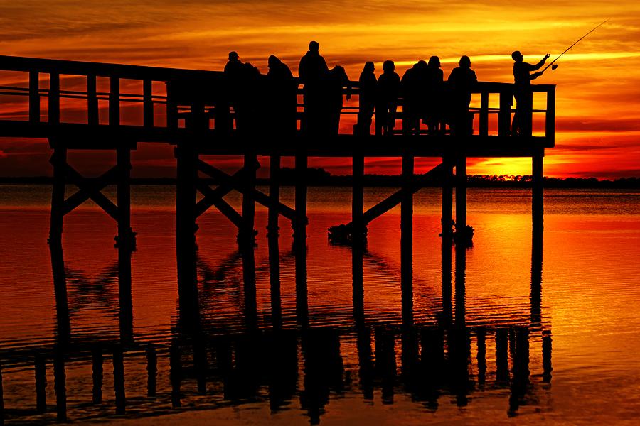 Crystal Beach Pier at Sunset Photograph by Daniel Woodrum