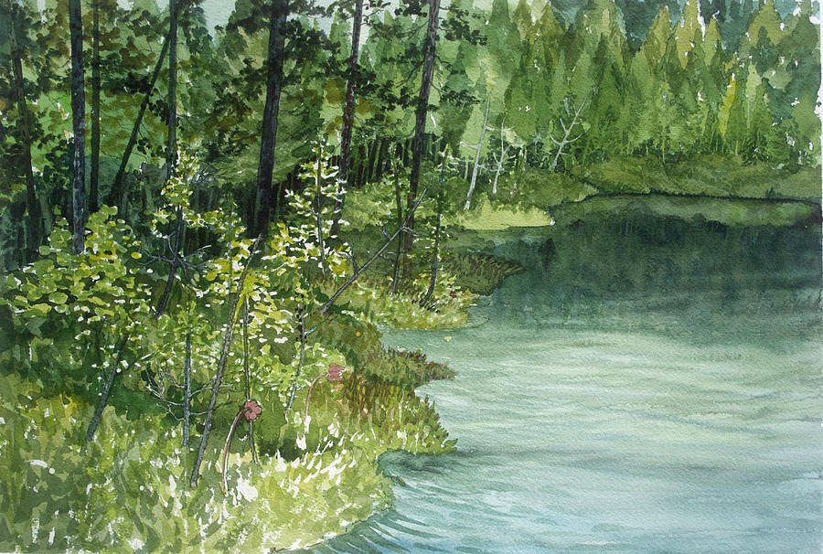 Landscape Painting - Crystal Bog by Helen Klebesadel