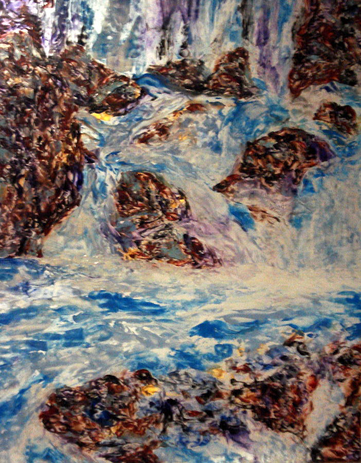 Waterfall Painting - Crystaline Waterfall by Cheryl Lynn Looker