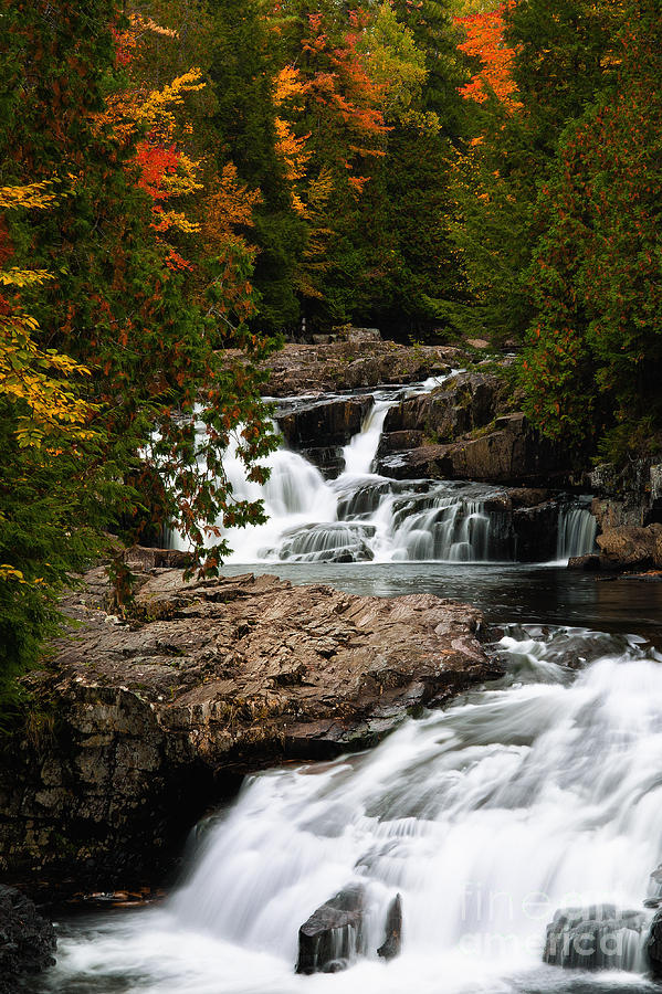 Fall Foliage Crystal Falls Crystal New Hampshire Photograph by Dawna Moore Photography