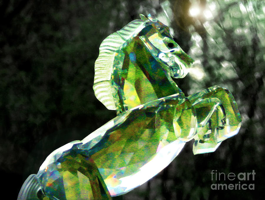 Crystal Horse Figurine Photograph by Ellen Cotton