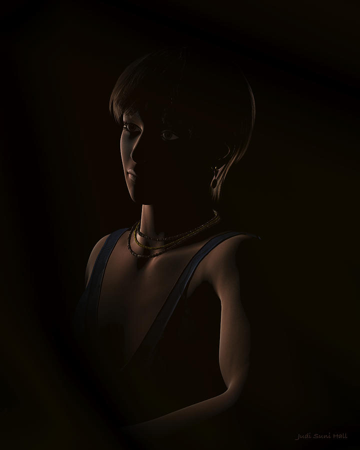 Crystal in the Dark Portrait Digital Art by Judi Suni Hall