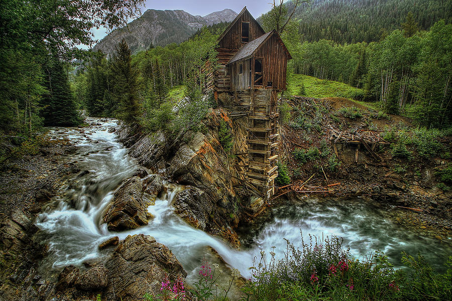 Vintage Photograph - Crystal Mill Riverside by Ryan Smith