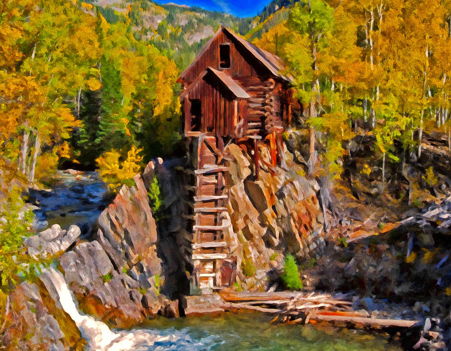 Crystal Mill Sittin on the Edge Painting by Michael Pickett