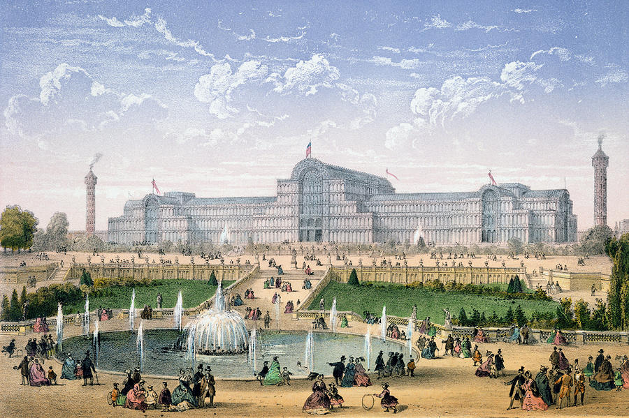 Fountain Drawing - Crystal Palace, Sydenham, C.1862 by Achille-Louis Martinet