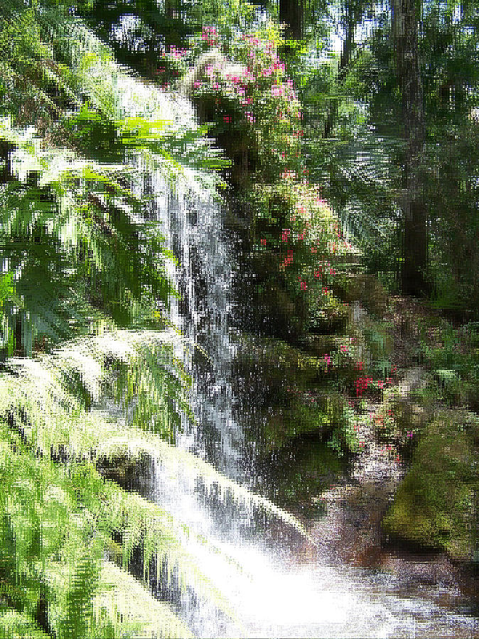 Waterfall Digital Art - Crystal River Park Falls by Donnell Carr