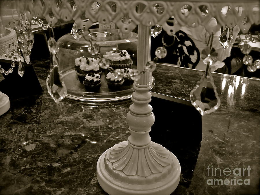 Black And White Photograph - Crystals and Cupcakes by LeLa Becker