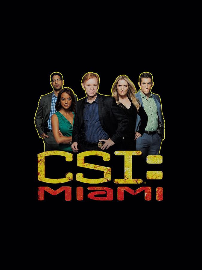 Csi Miami - The Cast In Black Digital Art by Brand A