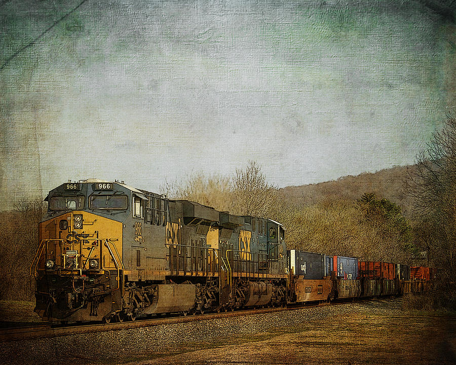 CSX Freight Train Vintaged Photograph by TnBackroadsPhotos
