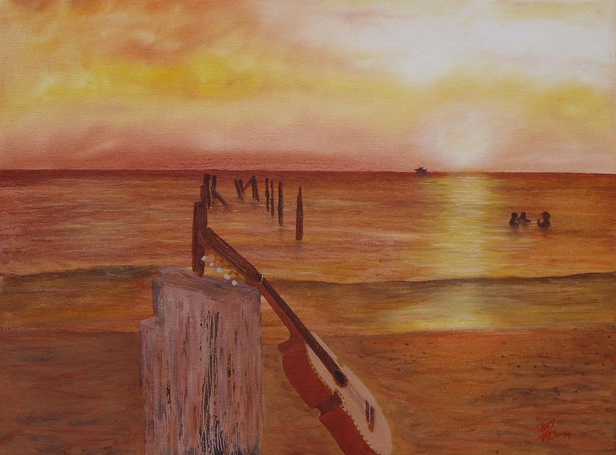 Cuatro Sunset Painting by Tony Rodriguez
