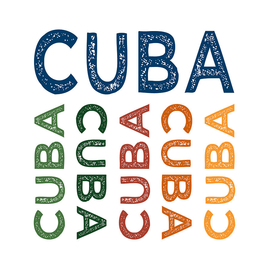 Typography Digital Art - Cuba Cute Colorful by Flo Karp