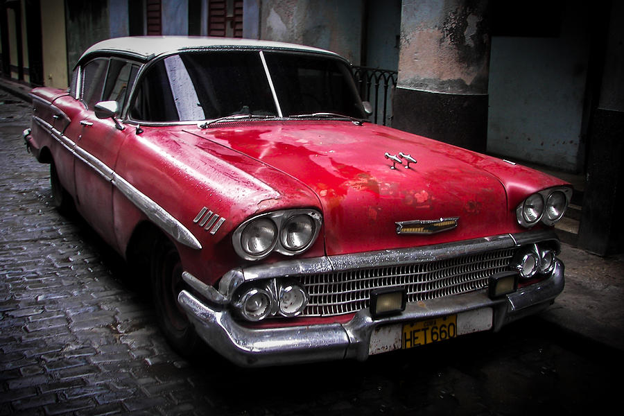 Cuban Vintage Red Photograph by Karen Wiles