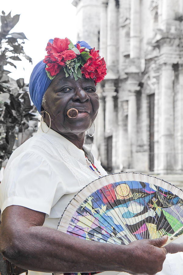 Cuban woman with cigar Photograph by Nick Mares