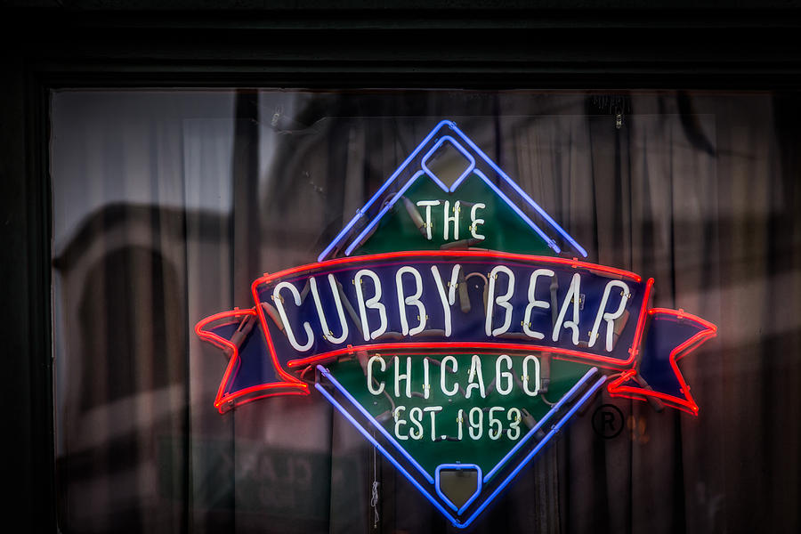 Chicago Photograph - Cubby Bear Logo by Chris McCown