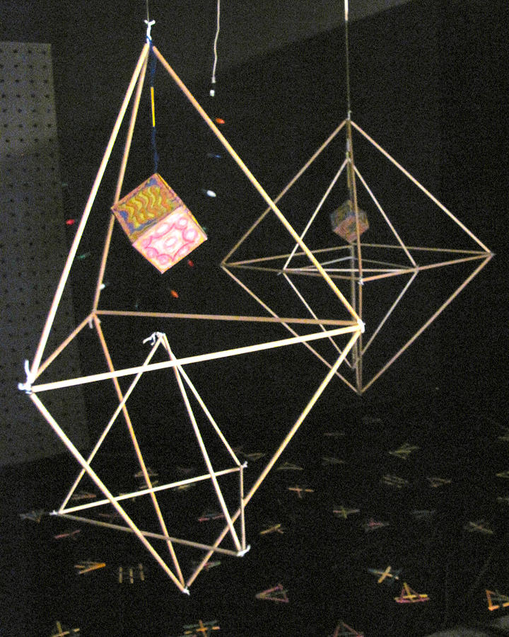 Cube and Triangle Mobiles Mixed Media by Steve Sommers