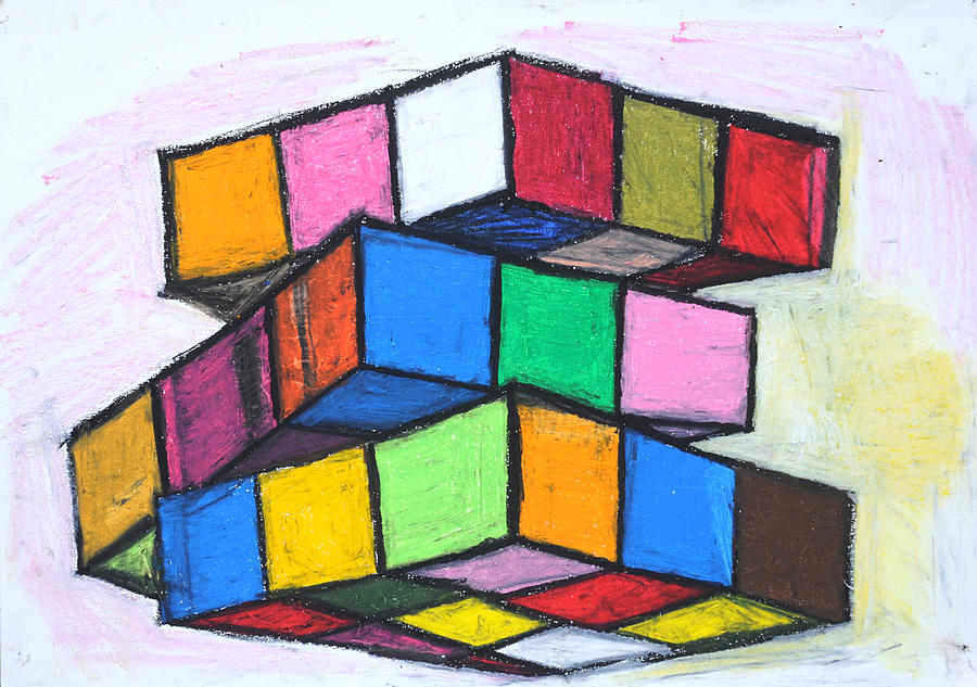 Cube Painting by Katy Kolomievsky - Fine Art America