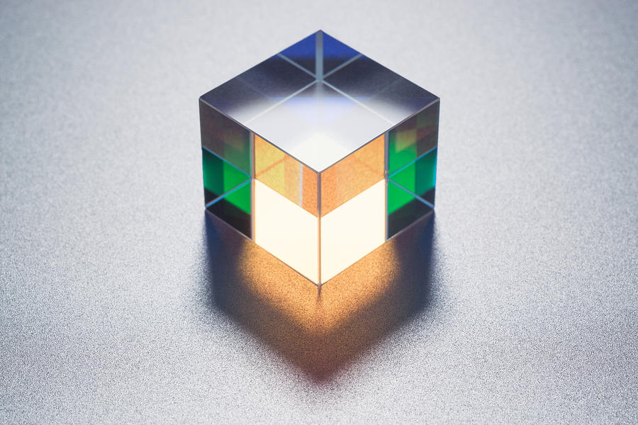 Cube Prism on Metallic Background Photograph by MirageC