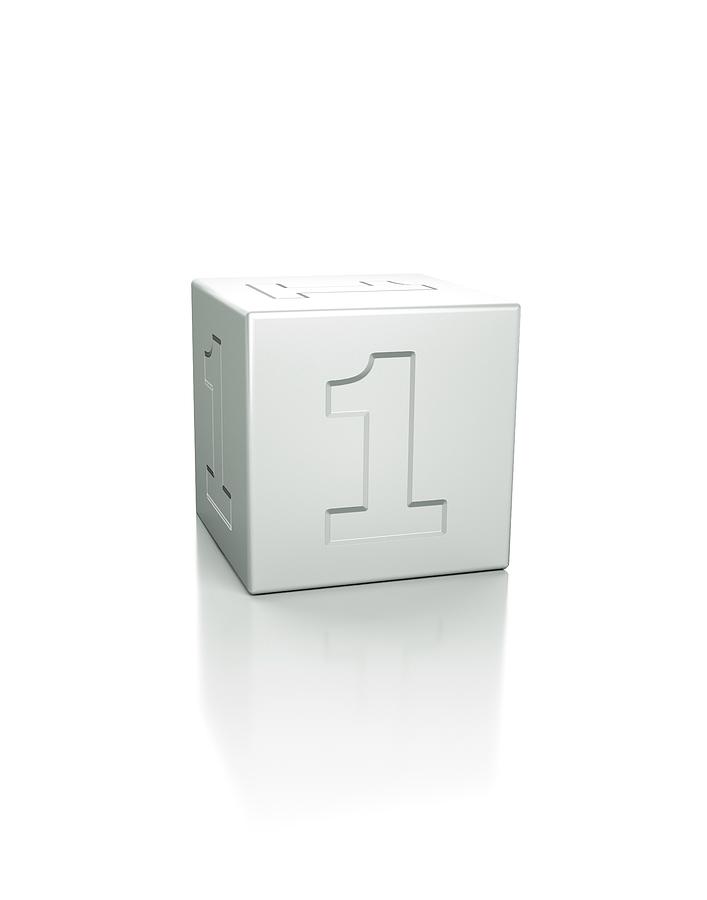 Cube Photograph - Cube With The Number 1 Embossed by David Parker/science Photo Library