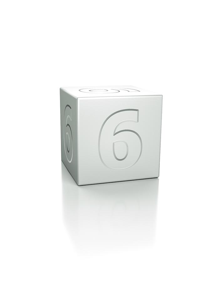 Cube Photograph - Cube With The Number 6 Embossed by David Parker/science Photo Library