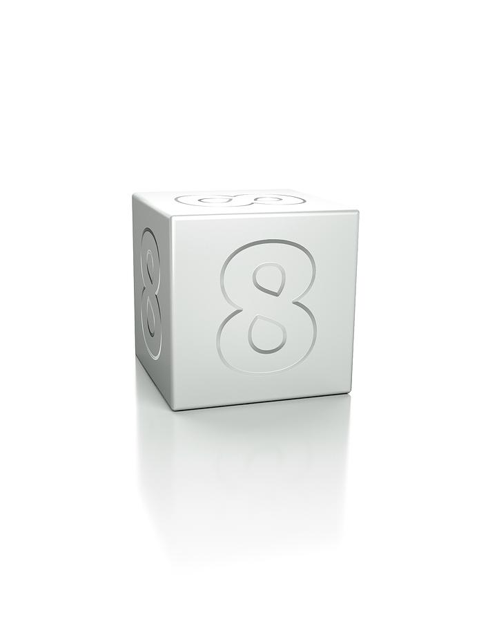 Cube Photograph - Cube With The Number 8 Embossed by David Parker/science Photo Library