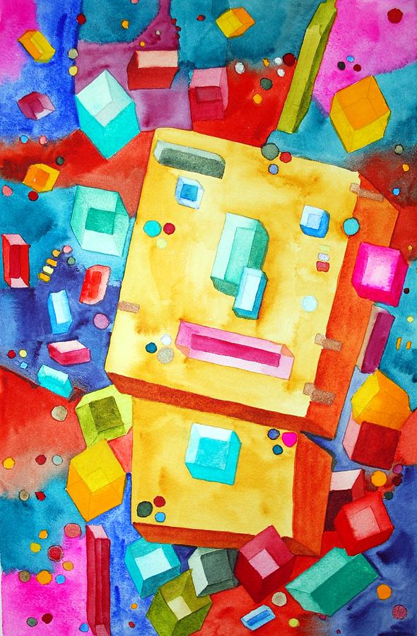 Cubes Painting by Gerald Carpenter