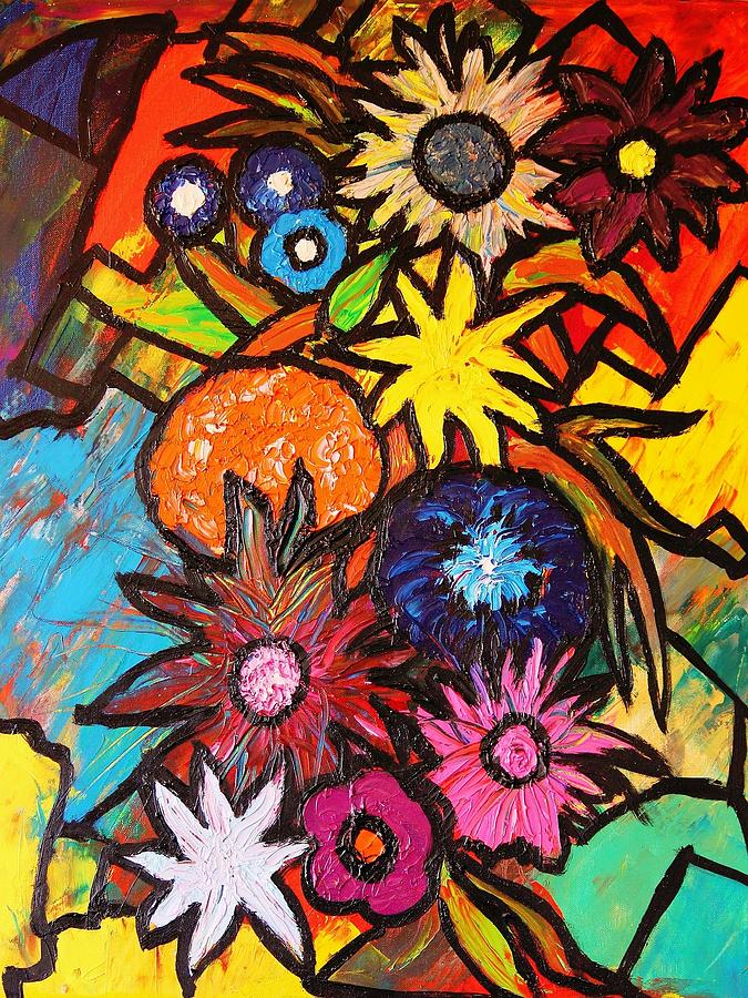  Cubist  Flower  Arrangement Painting  by Mark Watson