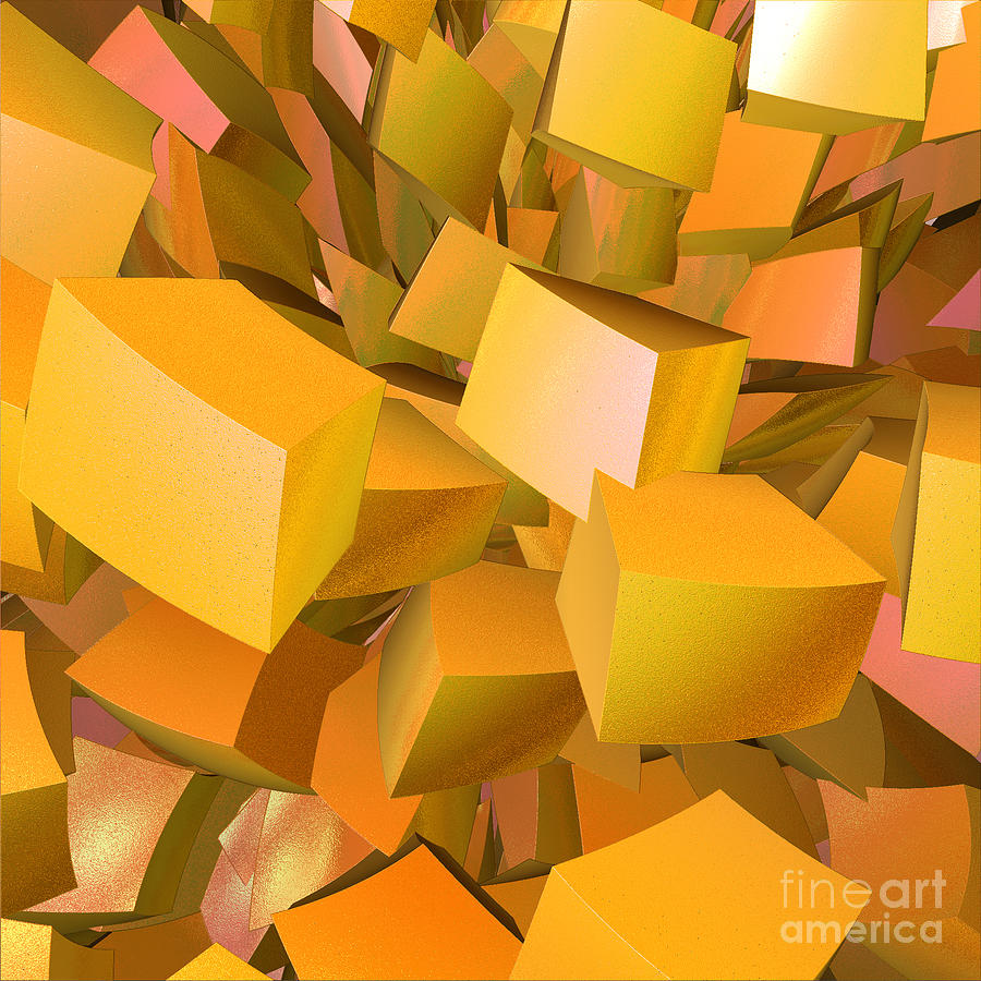 Abstract Digital Art - Cubist Melon Burst by jammer by First Star Art
