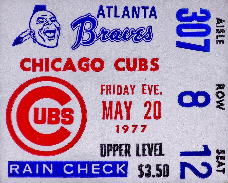 Chicago Cubs Photograph - Cubs at Braves 1977 by Benjamin Yeager