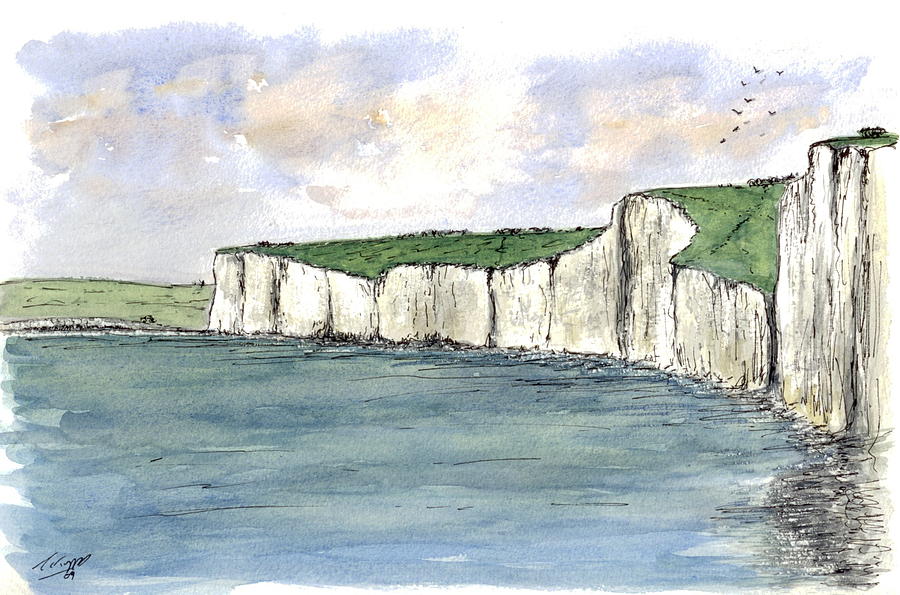 Cuckmere Valley / Beachy Head Painting by Jeff Topp - Fine Art America